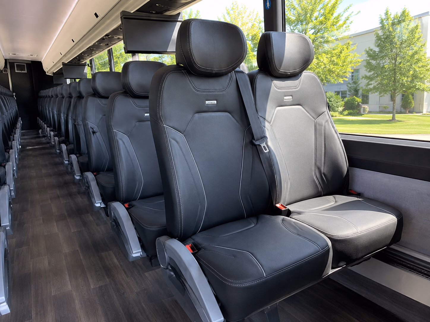 columbus charter bus rental interior